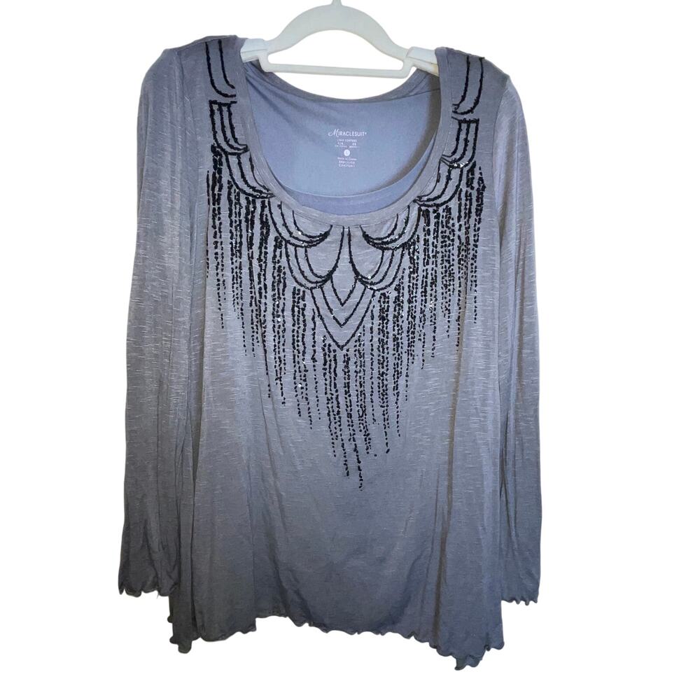 Miraclesuit Chandelier Beaded Shapewear Top - Size L‎ - Interior Liner to Smooth